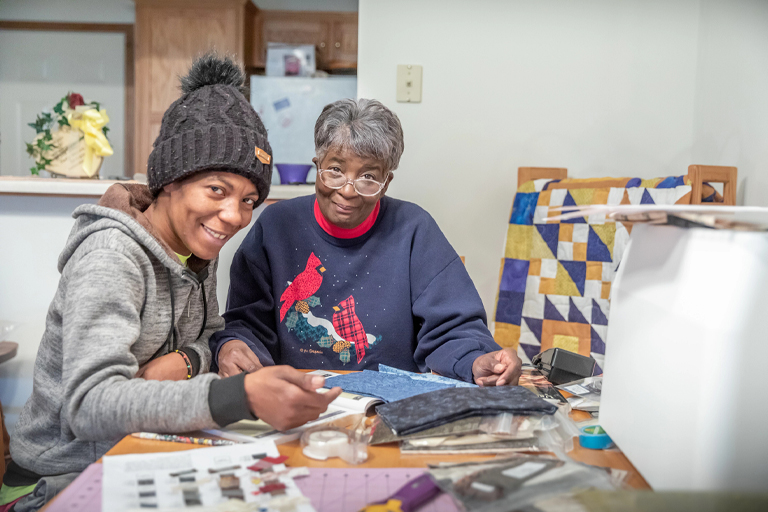Two members of the Everyday Arts and Aging program - helping produce a guide that will be of use to libraries, senior centers, care facilities and individuals around the country.
